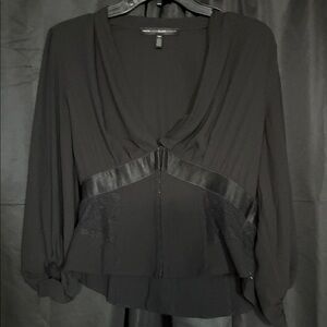 White House Black Market Black Blouse